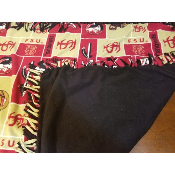 Florida State University Seminoles Hard Tied Fleece Throw Blanket 52x68 - Picture 2 of 5